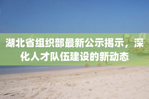 湖北省组织部最新公示揭示，深化人才队伍建设的新动态