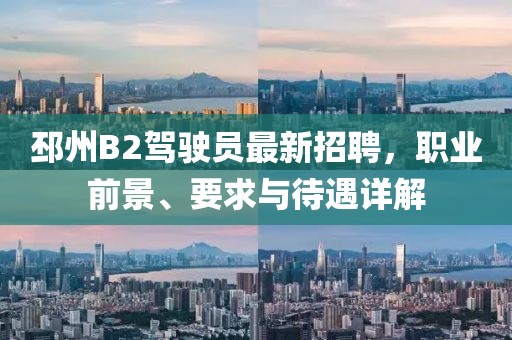 邳州B2驾驶员最新招聘，职业前景、要求与待遇详解