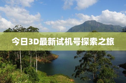 今日3D最新试机号探索之旅