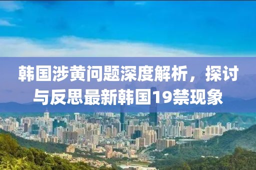 韩国涉黄问题深度解析，探讨与反思最新韩国19禁现象