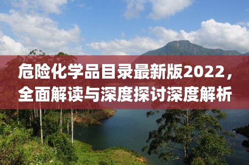 危险化学品目录最新版2022，全面解读与深度探讨深度解析