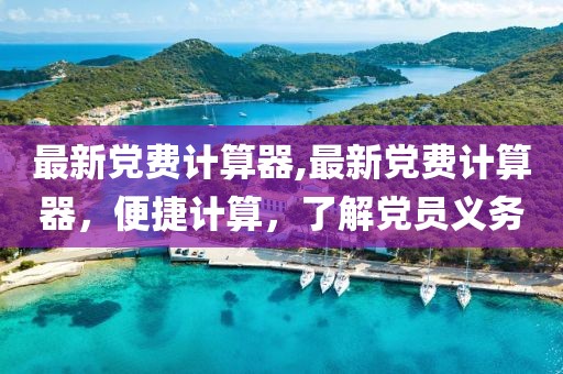 最新党费计算器,最新党费计算器，便捷计算，了解党员义务