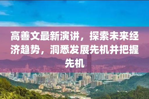 高善文最新演讲，探索未来经济趋势，洞悉发展先机并把握先机